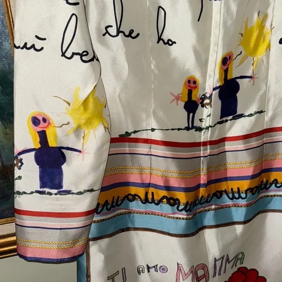 Dolce & Gabbana Mama Mamma dress Mother’s Day Colorful Graphic Long Sleeve Dress - Picture 10 of 11